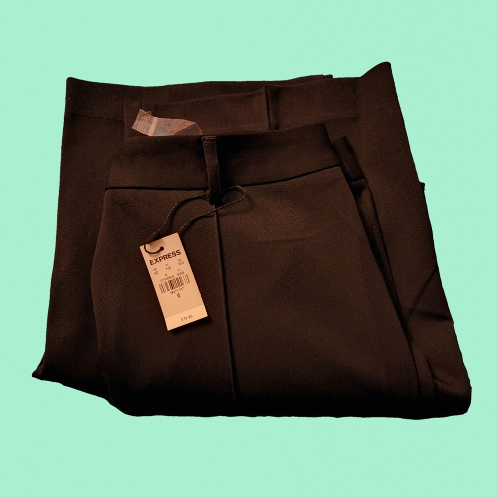 Express Black High-Rise Ankle Pants, Formal, 10